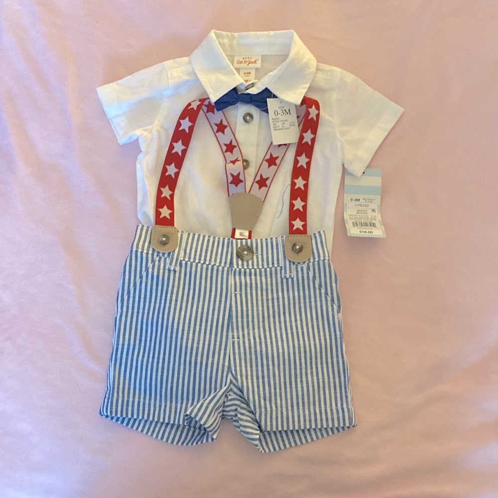 Fourth of July baby boy set 0-3m
